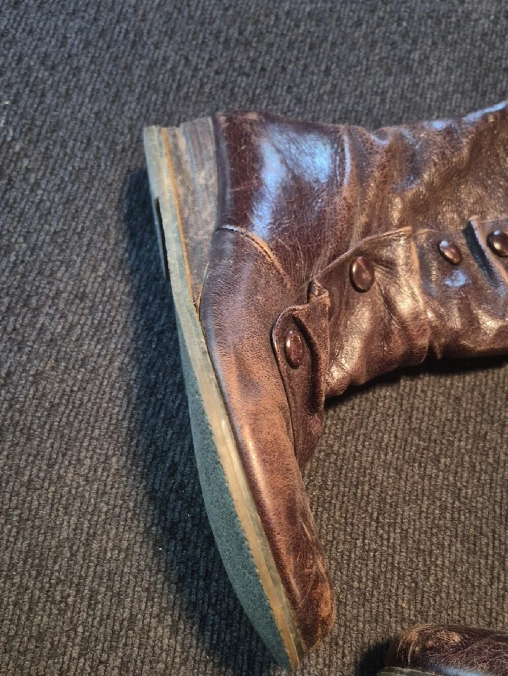 Miz Mooz Brown Over-the-Knee Leather Boots with Side Zip
